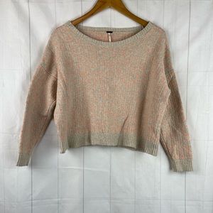 Free People Crew Neck Oversized Crop Sweater Size S